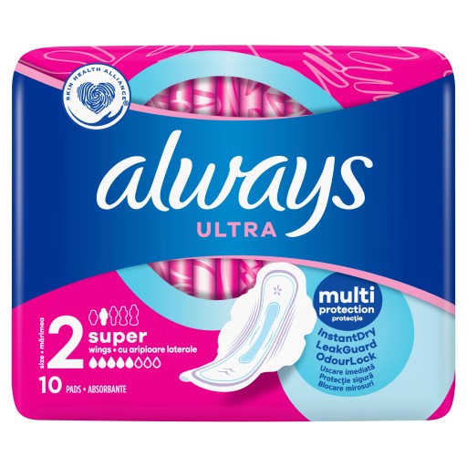 Always Ultra Super hygienické vložky s krídelkami 10 ks.