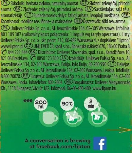 Lipton Zelené čajové pyramídy 20tb
