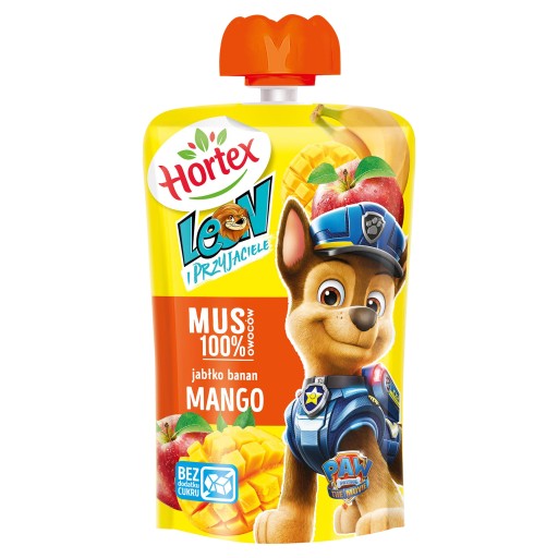 Hortex leon and friends snack ovocná pena 1 jablko, banán, mango sasze