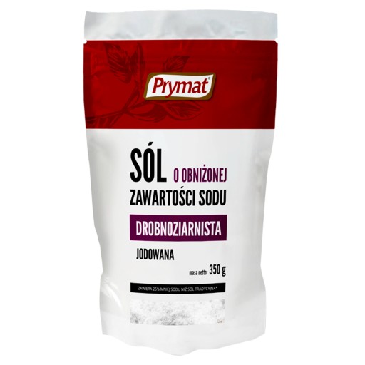 Soľ so zníženým obsahom sodíka, jemnozrnná, jódovaná, 350g primat