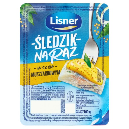 JEDNOTLIVÝ SLEDE V HORČICOVEJ OMÁČKE 100g LISNER