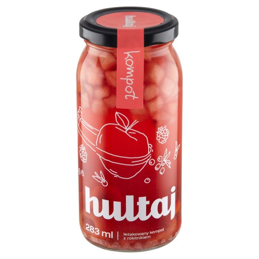 Ovocný kompót malina jablko rakytník s kúskami ovocia 283ml Hultaj