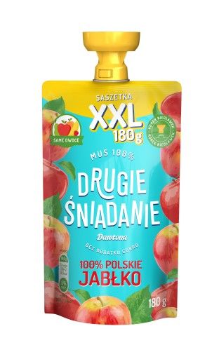 DAWTONA MUS XXL DRUHÉ RAŇAJKY OVOCIE, bez cukru, 100% POLSKÉ JABLKO 180G