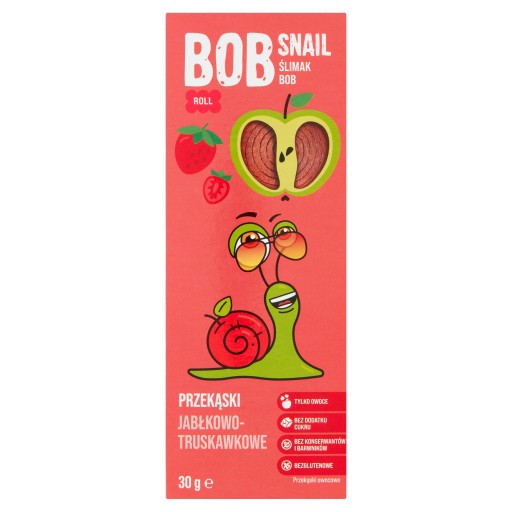 Bob Snail Snack jablko jahoda bez lepku