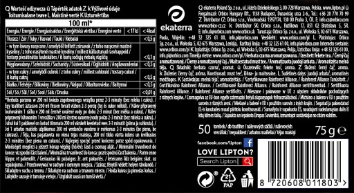 Čierny čaj Lipton Earl Grey 50 vrecúšok