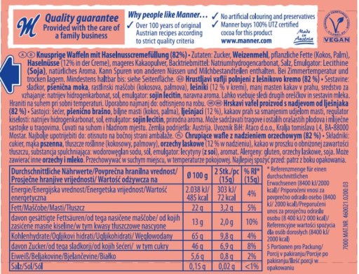 Manner Neapolská oriešková oblátka 75g