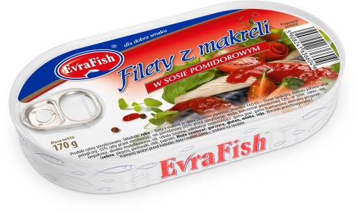 Evrafish filety z makrely v paradajkovej omáčke 170 g