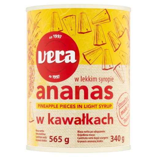 Ananás v sirupe Vera 0,565 kg