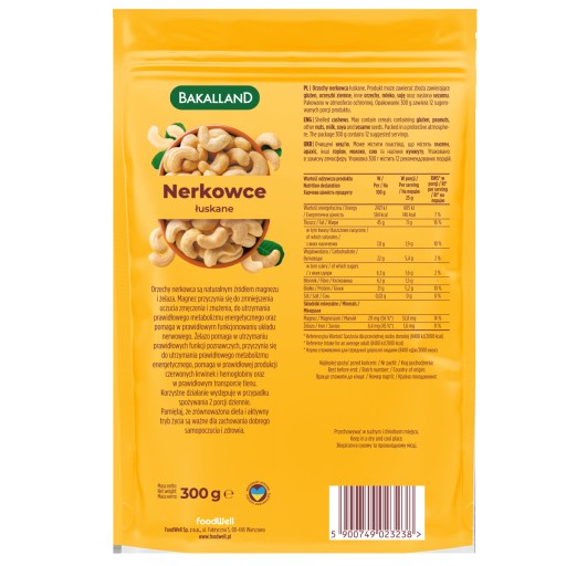 Kešu orechy Bakalland celé orechy 300g