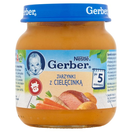 Gerber Obiadek Zelenina s teľacím mäsom 5m po 125g