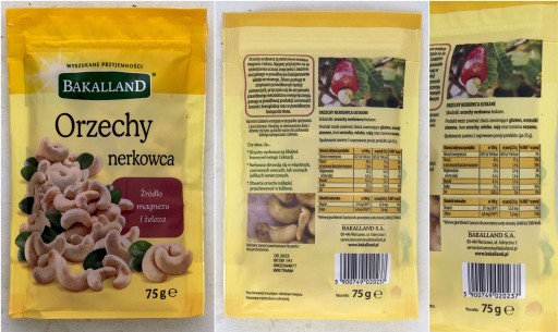 BAKALLAND Kešu orechy lúpané, 75 g