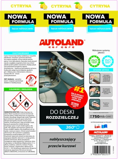 AUTOLAND DASHBOARD AGENT LEMON 750M