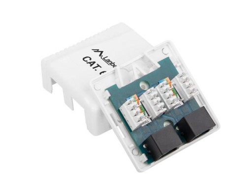 Zásuvka na povrch PRE 2 KÁBLE RJ-45 LAN CAT 6