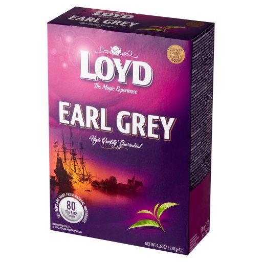 Čaj Earl Grey čierny vo vrecúškach Loyd 80 ks