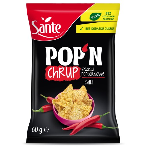 Sante POP'N Chrup Popcorn Snacki s paprikou 60g