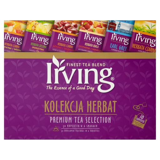 Čajová kolekcia Premium Tea Selection, 30 obálok v 6 príchutiach Irving