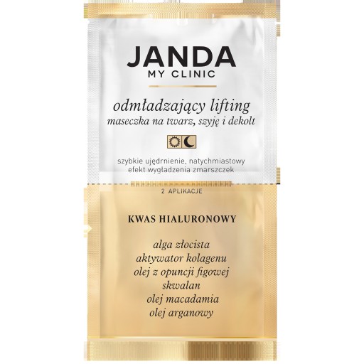 JANDA My Clinic liftingová maska na tvár, krk a dekolt, kyselina hyalurónová