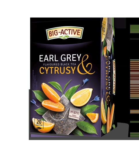 Čierny čaj s príchuťou BIG ACTIVE EARL GREY & CITRUS 20 OBÁLOK