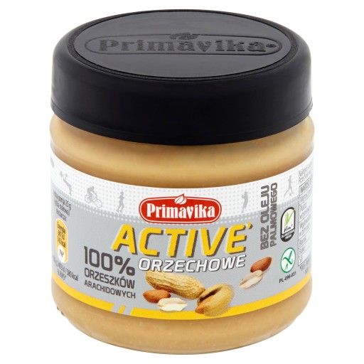Primavika Arašidové maslo aktívne 100% arašidy 185 g