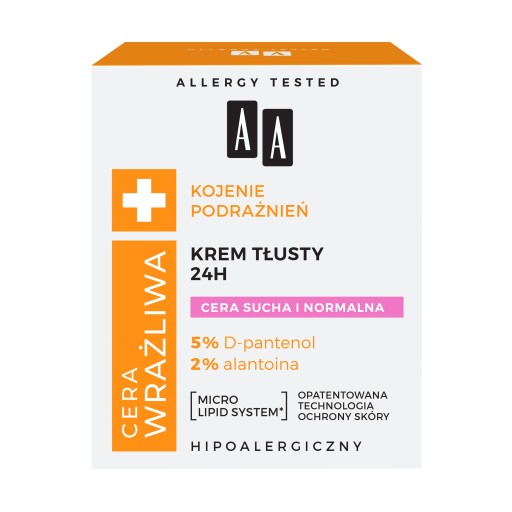 AA mastný krém na citlivú pleť 24h 50ml