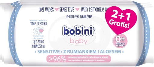 Bobini Baby Sensitive 2+1 detské obrúsky