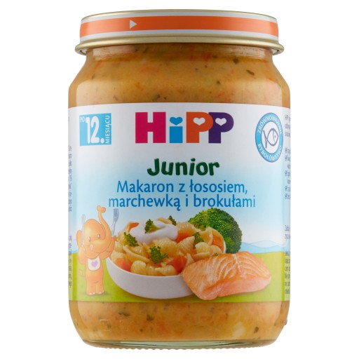 Cestoviny HiPP. losos. mrkva a brokolica po 15 mesiacoch 250 g