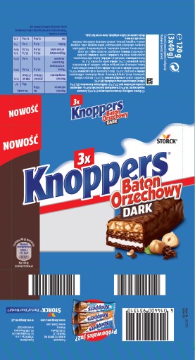 Knoppers Tmavá orechová tyčinka 120 g