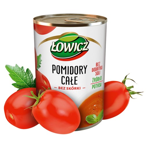 Łowicz paradajky celé bez šupky, konzerva, 400g