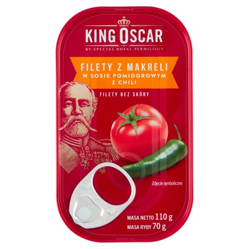 Filety z makrely v paradajkovej omáčke s čili, filet bez kože, 110g King