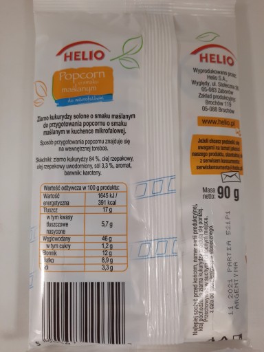 ZĽAVA!!! HELIO Pop kukuričné maslo 90g