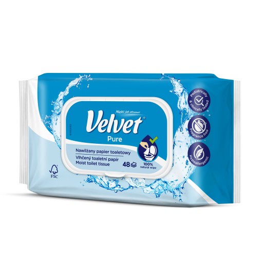 Vlhčený neparfumovaný zamatový papier 48 ks.
