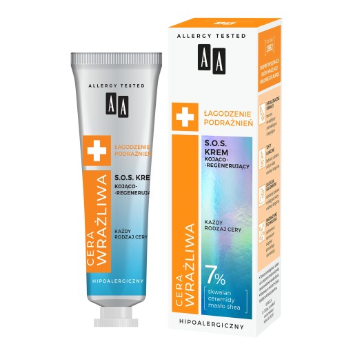 AA Sensitive Skin SOS upokojujúci a regeneračný krém 50 ml