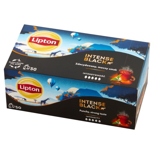 LIPTON INTENSE BLACK expresný čierny čaj 50T Dátum spotreby 12/2024