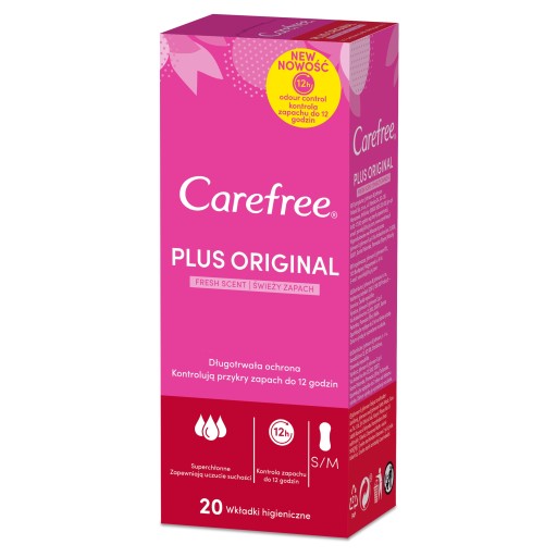 CAREFREE Plus Normal hygienické vložky svieža vôňa 20 ks