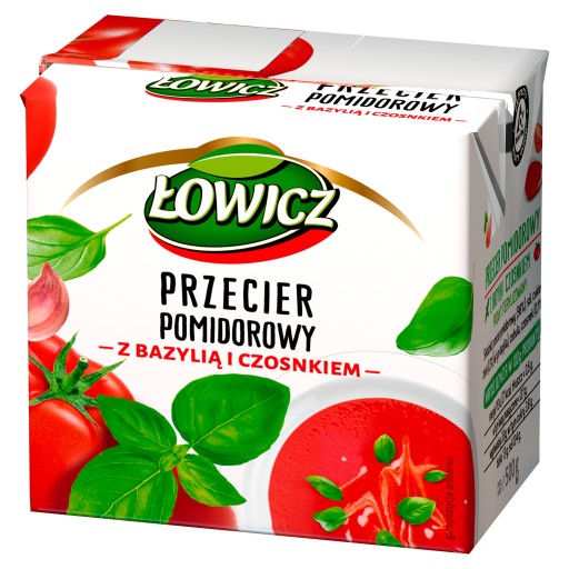 Łowicz Paradajkový pretlak, bazalka a cesnak v krabičke 500g