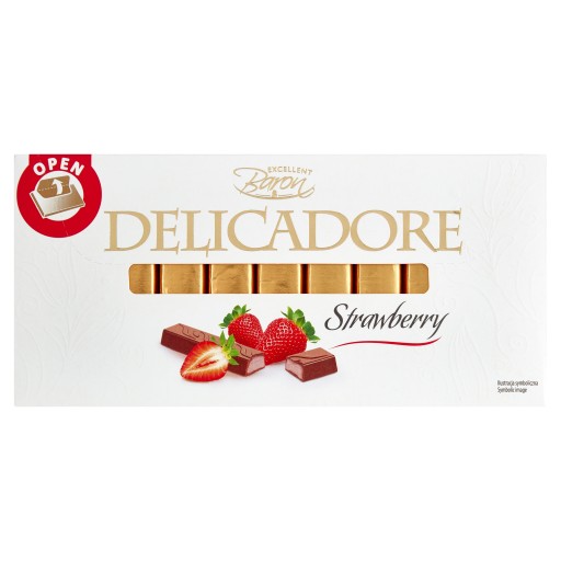 Čokolády s jahodovou náplňou Delicadore Strawberry Baron 200g