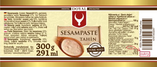 Sezamová pasta (Tahini, Tahini) 300g - dezert, hummus