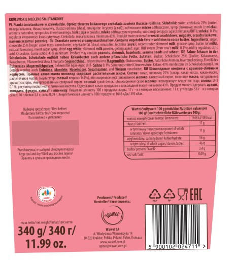 Peny Kráľovské smotanové mlieko Wawel 340 g