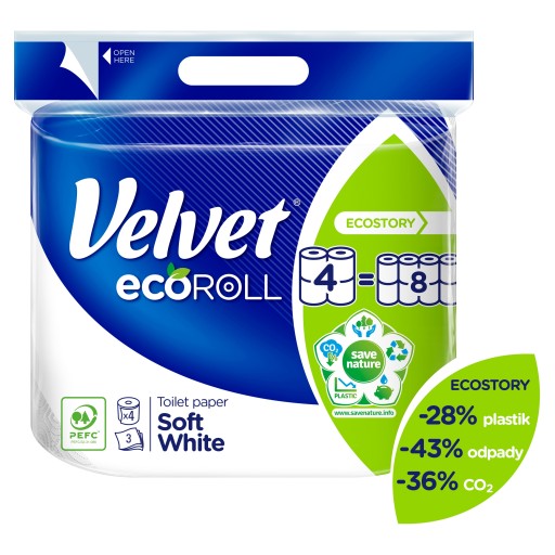 MÄKKÝ TOALETNÝ PAPIER VELVET ECOROLL 4 KS