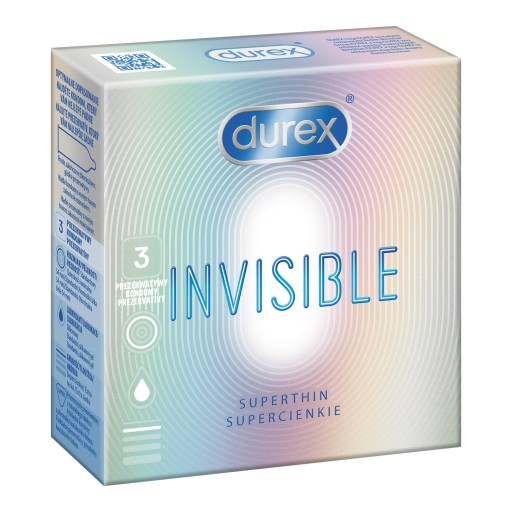 Durex Invisible kondómy pre väčšiu intimitu, 3 ks.