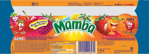 Rozpustná guma Mamba, sada Mix of Flavors, 3 prúžky