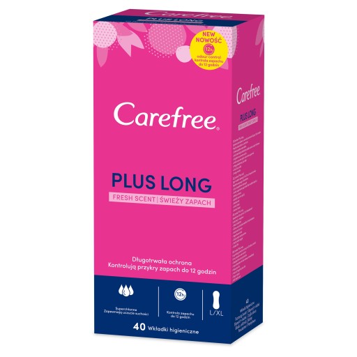Carefree Plus Long Fresh Scent hygienické vložky 40 ks.