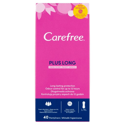 Carefree Plus Long Fresh Scent hygienické vložky 40 ks.