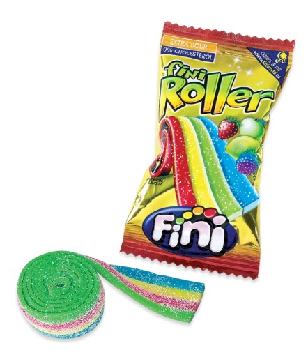 Fini Roller Fizz Fruit Jelly Sour Rainbow Mix Jablko Citrón Čučoriedka 20g