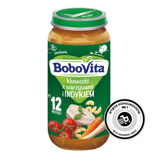 Večera halušky so zeleninou a morčacie 1-3 roky BoboVita 250g