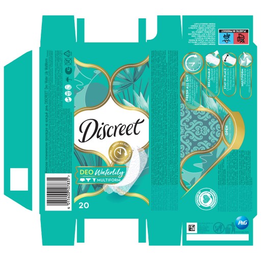 Diskrétne slipové vložky Waterlily Multiform 20 kusov
