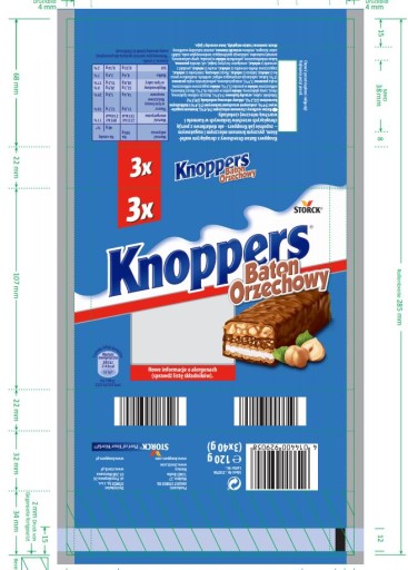 Knoppers arašidová tyčinka 3x40g