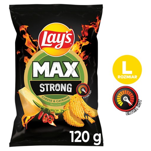 Lay's Max Strong s príchuťou syra a feferónky 120 g
