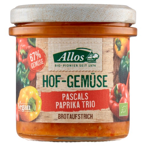 RASTLINNÁ PASTA S TROCH DRUHMI PAPRÍK, BEZLEPKOVÁ BIO 135 g - ALLOS