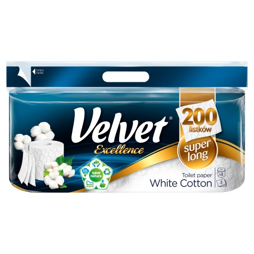 VELVET EXCELLENCE TOALETNÝ PAPIER 8KS BIELY ELEG